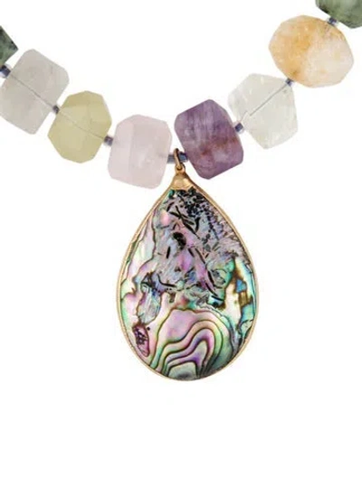 Pre-owned Devon Leigh Multi-stone Teardrop Pendant Necklace, 19"