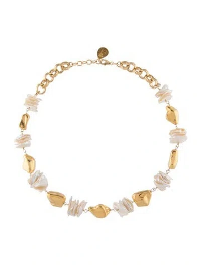 Pre-owned Devon Leigh Pearl Beaded Collar Necklace, 19.25" In Multi