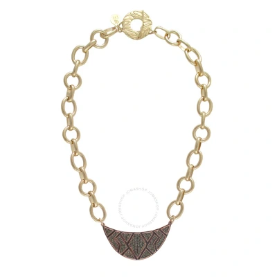 Devon Leigh Rose Gold Plated Brass & Hematite Chain Necklace N4758 In Gold-tone