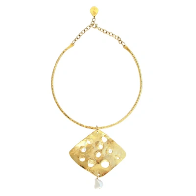 Devon Leigh Shell Pearl 18k Gold Plated Brass In Gold-tone