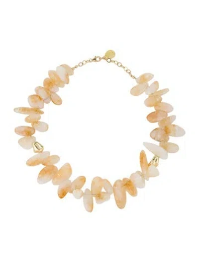 Pre-owned Devon Leigh Stone Bead Strand Necklace, 17" In Multi