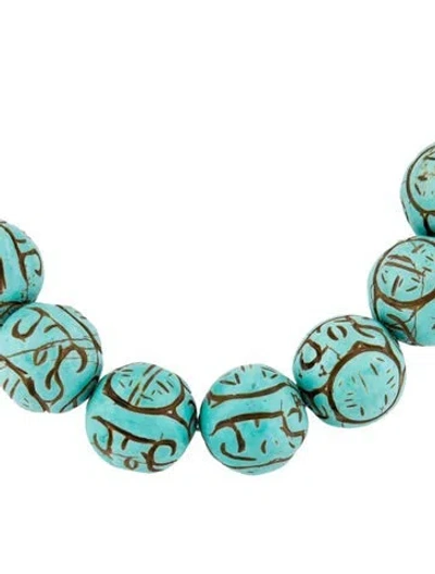 Pre-owned Devon Leigh Stone Bead Strand Necklace, 18.75" In Multi