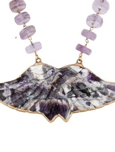 Pre-owned Devon Leigh Stone Bead Strand Pendant Necklace, 18" In Multi