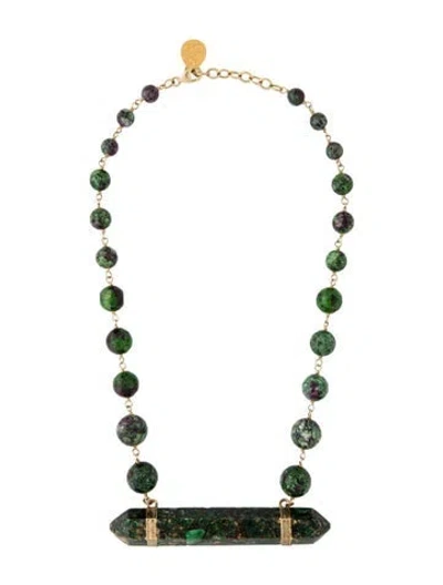 Pre-owned Devon Leigh Stone Beaded Station Pendant Necklace, 20.5" In Multi