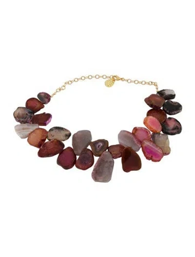 Pre-owned Devon Leigh Stone Collar Necklace, 18" In Multi