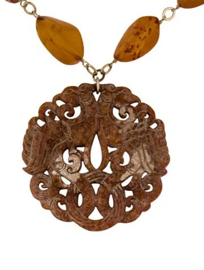 Pre-owned Devon Leigh Stone Pendant Necklace, 18.5" In Multi