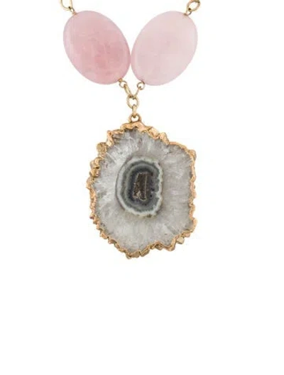 Pre-owned Devon Leigh Stone Pendant Necklace, 18.5" In Multi