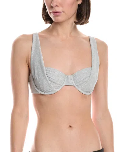 Devon Windsor Alaia Bikini Top In Silver
