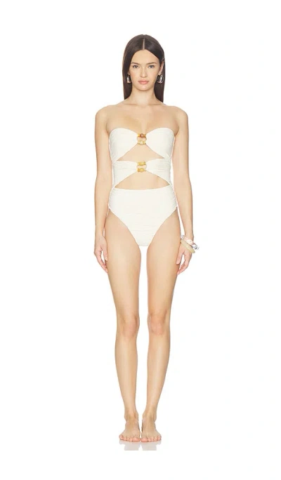 Devon Windsor Amii Lurex One Piece In White