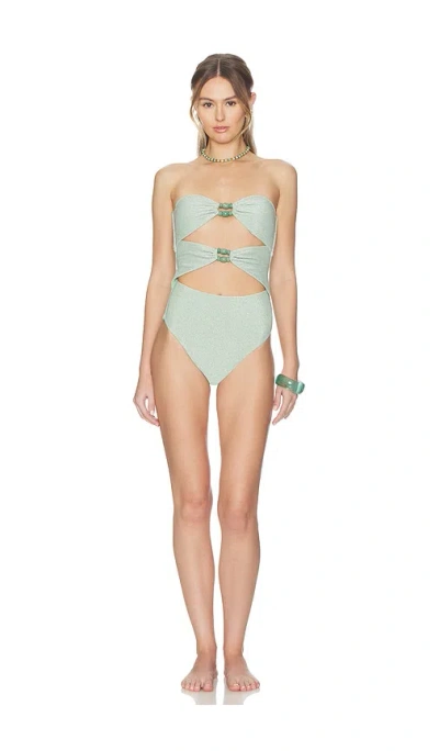 Devon Windsor Amii Lurex One Piece In Green