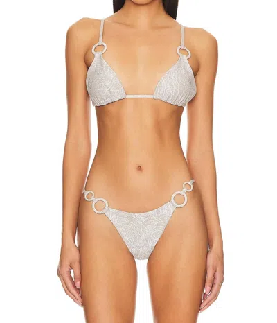Devon Windsor Amina Bikini Top In Diamond In Gray