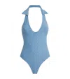 Devon Windsor Anais Open-work Swimsuit In Blue