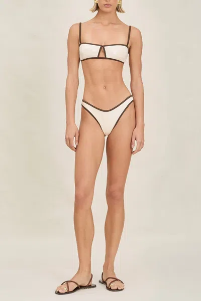 Devon Windsor Annie Bikini Bottom In Cream Sequin
