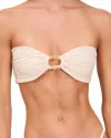 Devon Windsor Anto Beaded Ruched Bikini Top In Pink