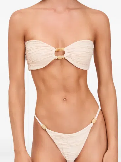 DEVON WINDSOR ANTO BEADED RUCHED BIKINI TOP