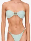 Devon Windsor Anto Bead-embellished Strapless Bikini Top In Blue