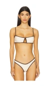 Devon Windsor Anya Bikini Top In Cream Sequin