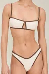Devon Windsor Anya Bikini Top In Cream Sequin