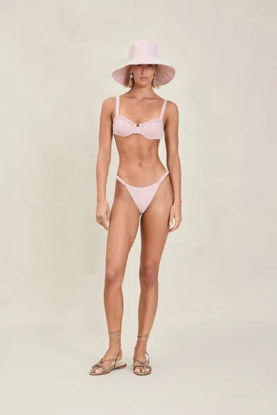 Devon Windsor Audrey Bikini Bottom In Rose Cream In Multi