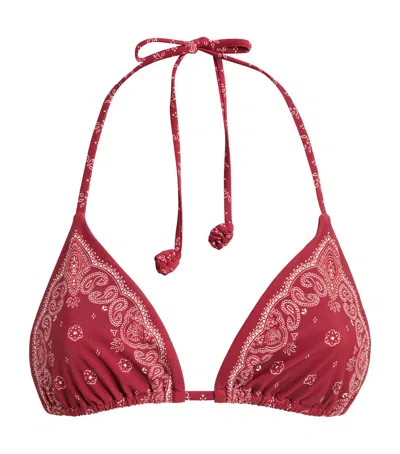 Devon Windsor Bandana Print Elis Bikini Top In Red