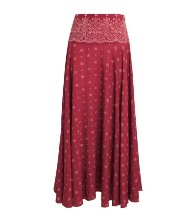 Devon Windsor Bandana Rylie Maxi Skirt In Red