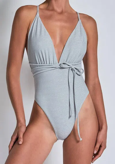 Devon Windsor Belle Full Piece Swimsuit In Silver Shimmer In Multi