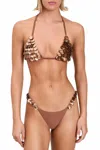 Devon Windsor Cali Triangle Bikini Top In Bronze Shell In Pink