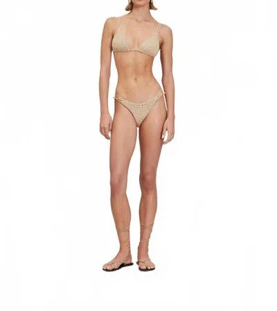 Devon Windsor Carley Bikini Bottom In Raffia In Brown