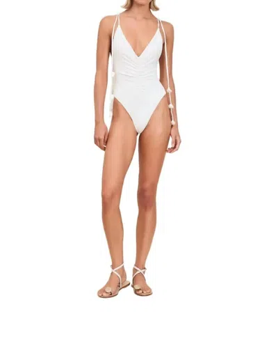 Devon Windsor Carmella Full One-piece Swimsuit In Dove In White