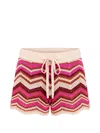 Devon Windsor Chevron-knit Scalloped Shorts In Multi