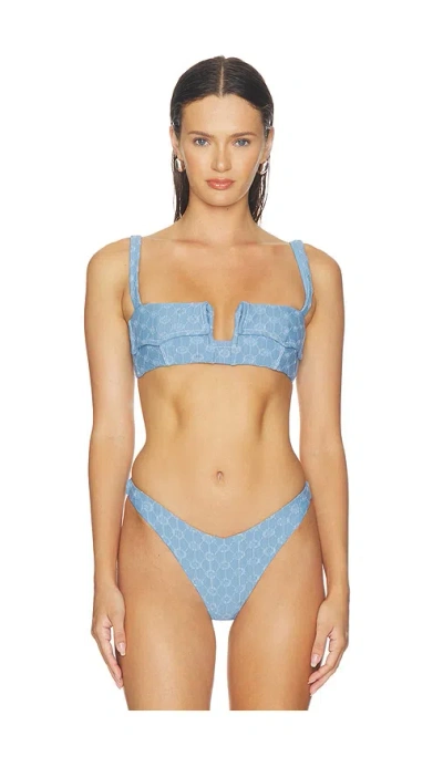 Devon Windsor Chriselle Bikini Top In Blue