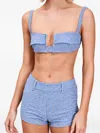 Devon Windsor Chriselle Square-neck Bikini Top In Blue