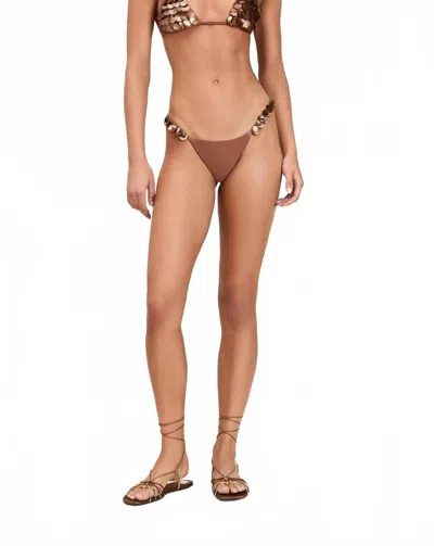 Devon Windsor Cici Bikini Bottom In Bronze Shell In Brown