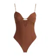 Devon Windsor Cut-out Dawn Swimsuit In Brown