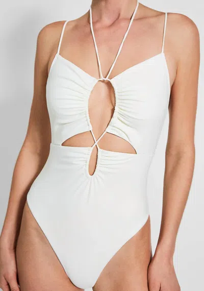 Devon Windsor Domino Full Piece Swimsuit In White