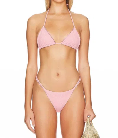 Devon Windsor Drew Bikini Top In Pink Tweed