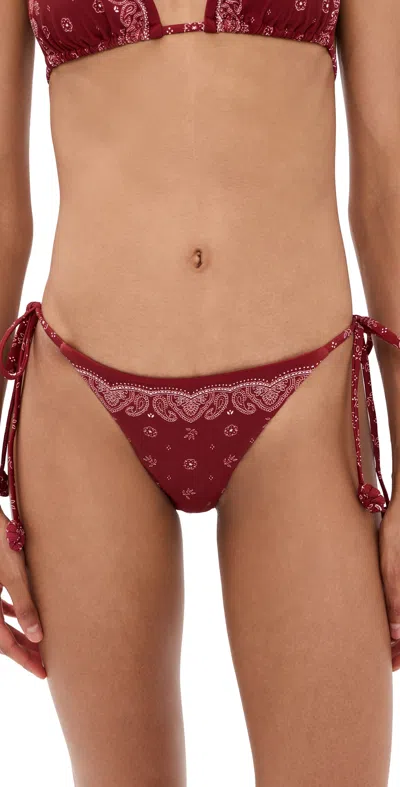 Devon Windsor Eadie Bikini Bottoms Merlot In Burgundy