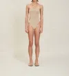Devon Windsor Electra Full Piece Swimsuit In Raffia In Grey