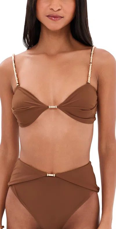 Devon Windsor Emmie Bikini Top Umber In Brown
