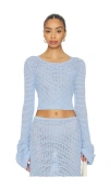 Devon Windsor Erin Longsleeve Top In Blue
