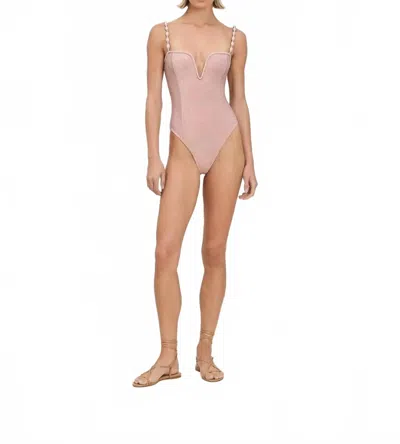 Devon Windsor Evangeline Full Piece Bikini In Rosette In Pink