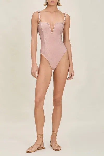 Devon Windsor Evangeline Full-piece In Rosette In Gray