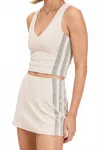 Devon Windsor Finley Top In Dune Stripe In Neutral