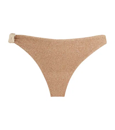 Devon Windsor Glitter Helen Bikini Briefs In Gold