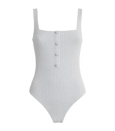 Devon Windsor Herringbone Layla Swimsuit In Blue