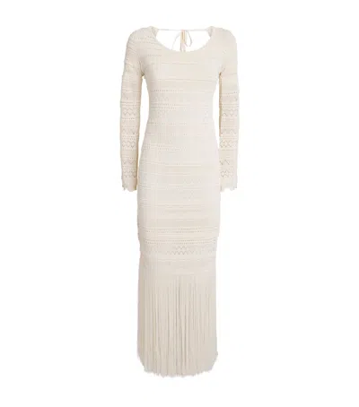 Devon Windsor Knitted Uma Maxi Dress In White