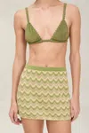 Devon Windsor Lane Mini Skirt In Pistachio In White