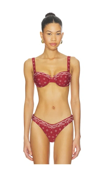 Devon Windsor Lara Bikini Top In Burgundy