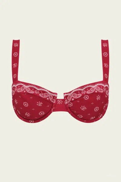 Devon Windsor Lara Bikini Top In Merlot In Red