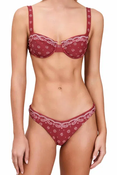 Devon Windsor Lara Bikini Top In Merlot In Multi